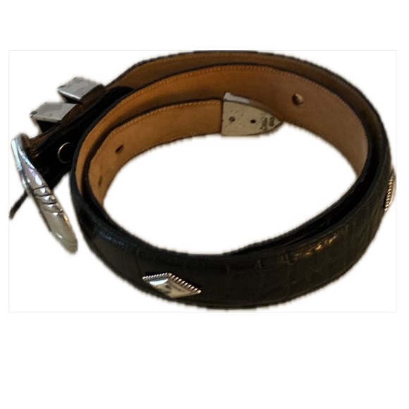 NADIN USA vintage leather belt, Circ. 1990’s genuine leather. Silver tone buckle - Picture 1 of 12